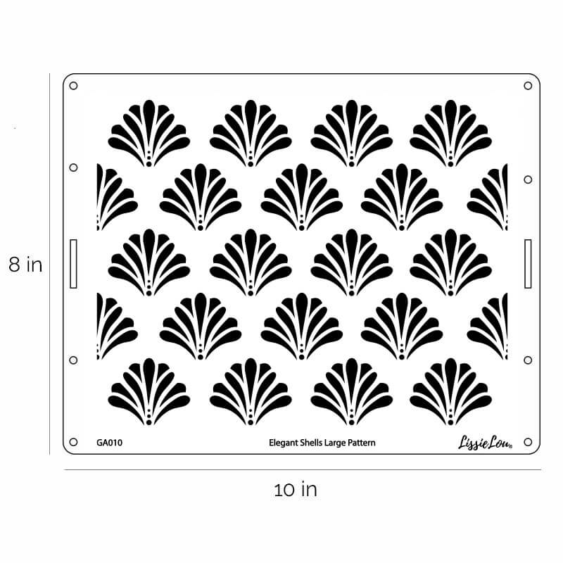 Elegant Shells Large Pattern Cake Stencil - Full Size Design