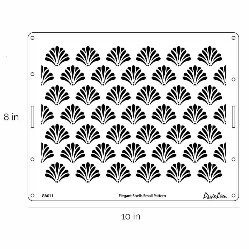 Elegant Shells Small Pattern Cake Stencil - Full Size Design