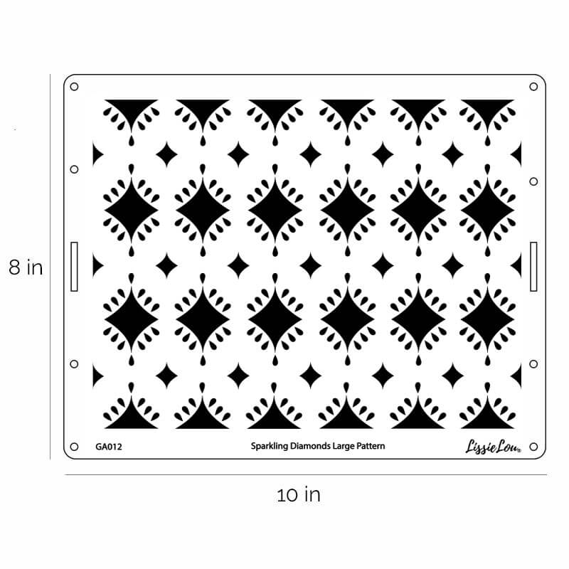 Sparkling Diamonds Large Pattern Cake Stencil - Full Size Design