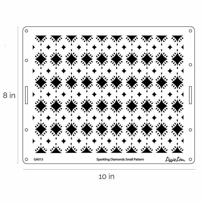 Sparkling Diamonds Small Pattern Cake Stencil - Full Size Design