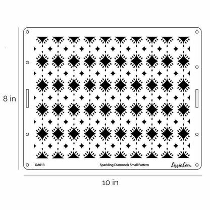 Sparkling Diamonds Small Pattern Cake Stencil - Full Size Design