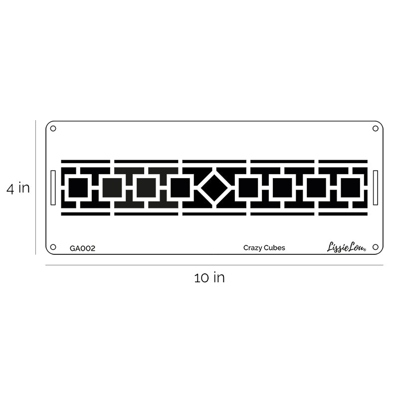 Crazy Cubes Cake Stencil - Border Design