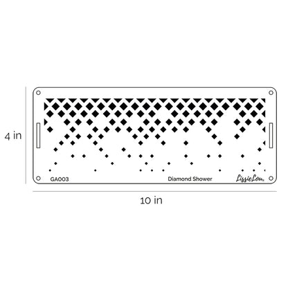 Diamond Shower Cake Stencil - Border Design