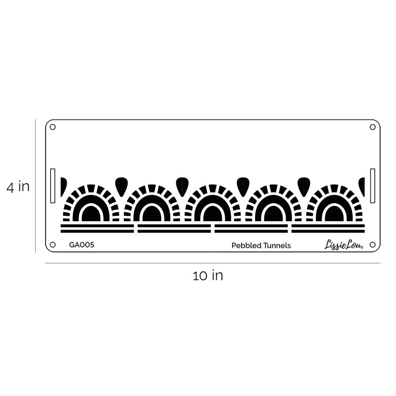 Pebbled Tunnels Cake Stencil - Border Design