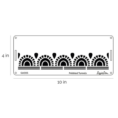 Pebbled Tunnels Cake Stencil - Border Design