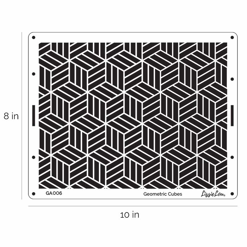 Geometric Cubes Cake Stencil - Full Size Design