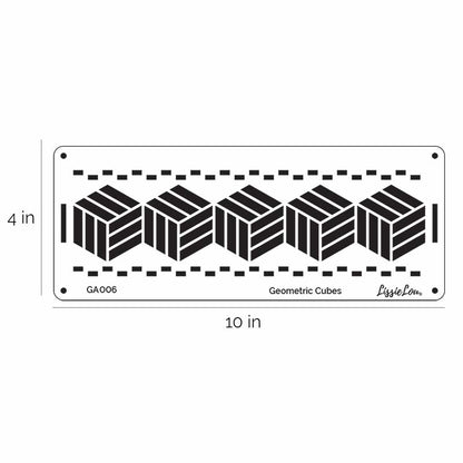 Geometric Cubes Cake Stencil - Border Design