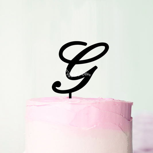 Wedding Initial Letter G Style Acrylic Cake Topper