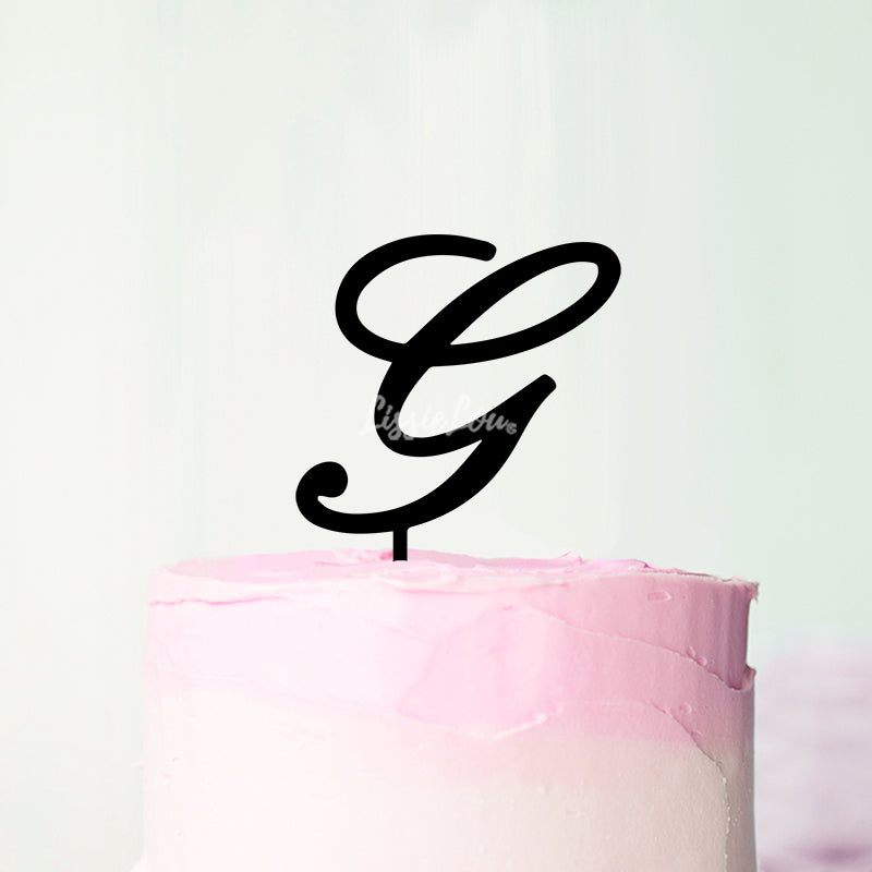 Wedding Initial Letter G Style Acrylic Cake Topper