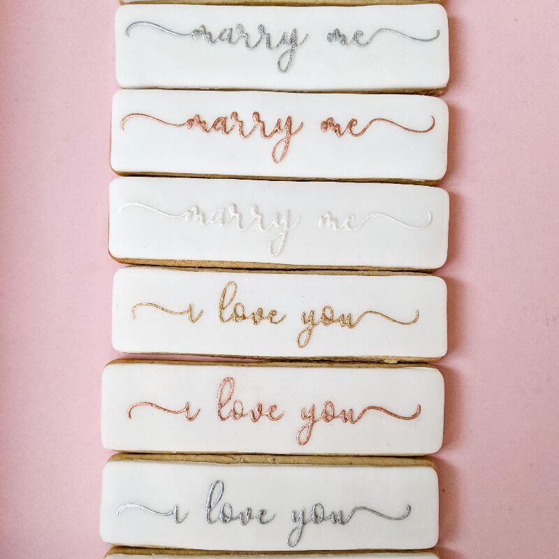 Marry Me in Verity Font Bridal Party Cookie Cutter and Embosser