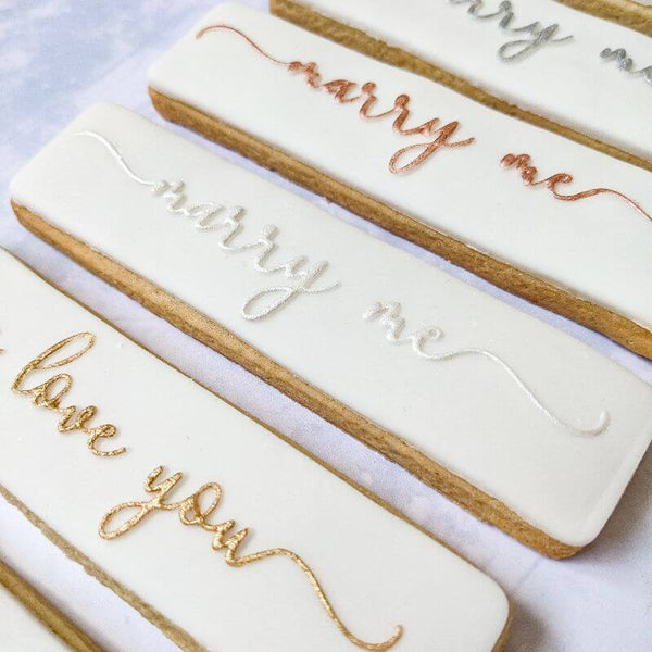 Marry Me in Verity Font Bridal Party Cookie Cutter and Embosser