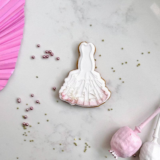 Elegant Wedding Dress Cookie Cutter and Embosser