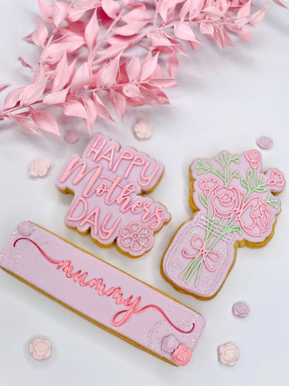 Mummy in Verity Font Mother's Day Cookie Cutter and Stamp