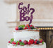 Girl or Boy? Baby Shower Cake Topper Glitter Card Dark Purple
