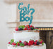 Girl or Boy? Baby Shower Cake Topper Glitter Card Light Blue