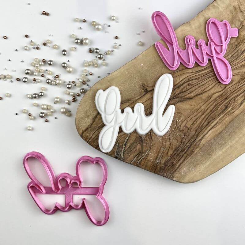 Girl in Florence Font Baby Shower Cookie Cutter and Stamp
