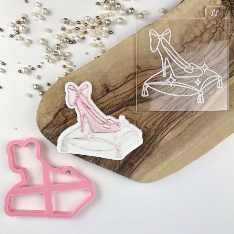 Glass Slipper Princess Cookie Cutter and Embosser by Catherine Marie Bakes
