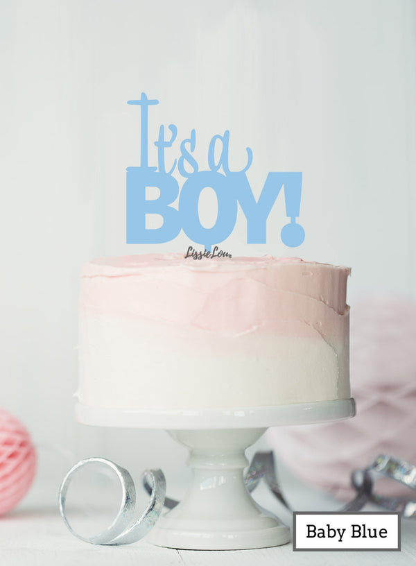 It's a Boy Baby Shower Cake Topper Premium 3mm Acrylic Baby Blue