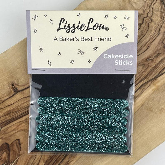 Glitter Green/Turqouise Acrylic Cakesicle Lollipop Sticks