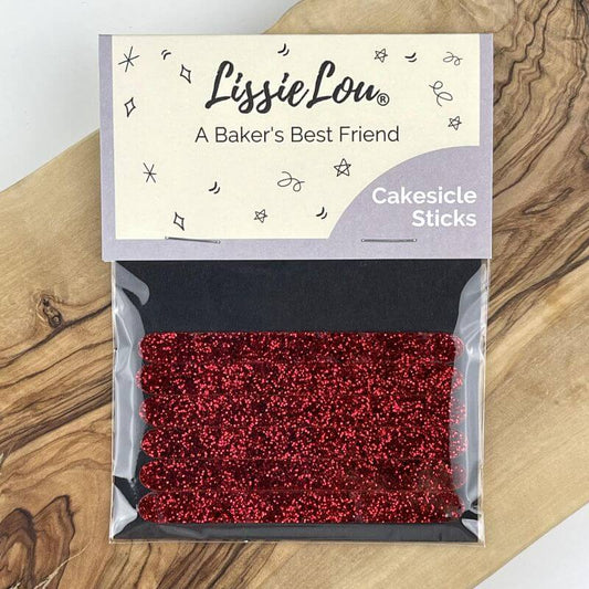 Glitter Red Acrylic Cakesicle Lollipop Sticks