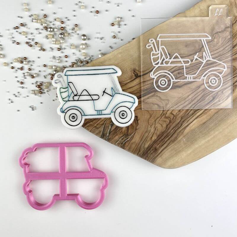 Golf Cart Father's Day Cookie Cutter and Embosser