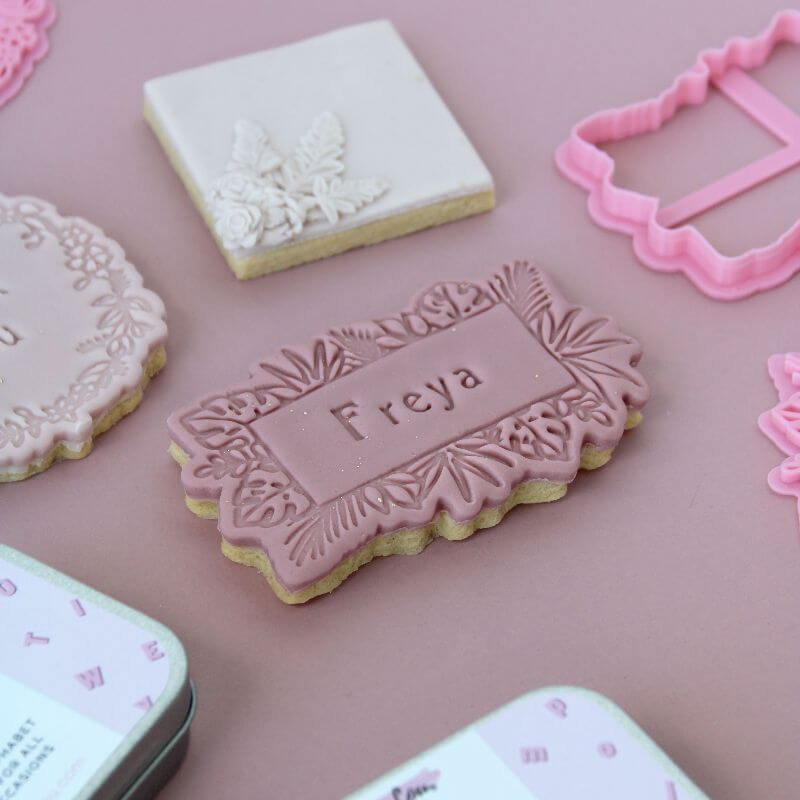 Tropical Flowers Banner Floral Cookie Cutter and Stamp