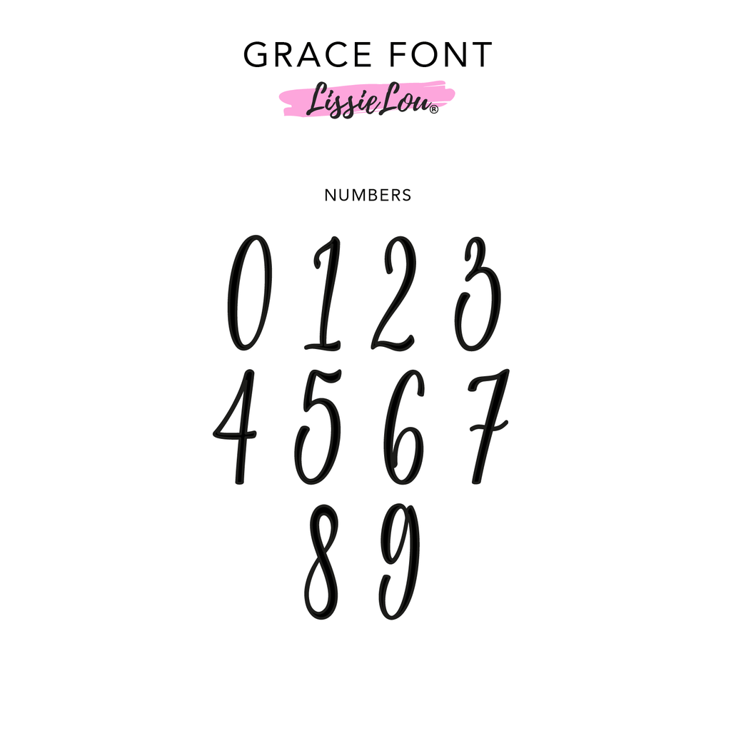 Grace Font Numbers Cake Topper or Cake Motif Premium 3mm Acrylic or Birch Wood