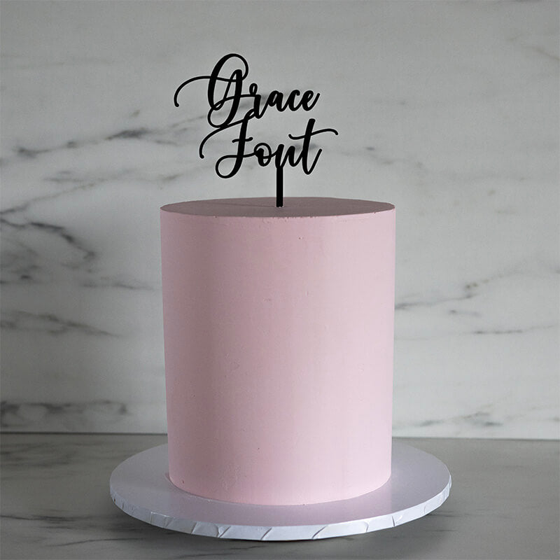 Grace Font Custom Cake Topper or Cake Motif Premium 3mm Acrylic or Birch Wood