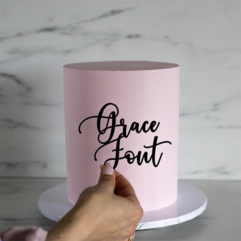 Grace Font Custom Cake Topper or Cake Motif Premium 3mm Acrylic or Birch Wood