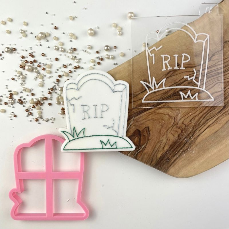 Gravestone Halloween Cookie Cutter and Embosser