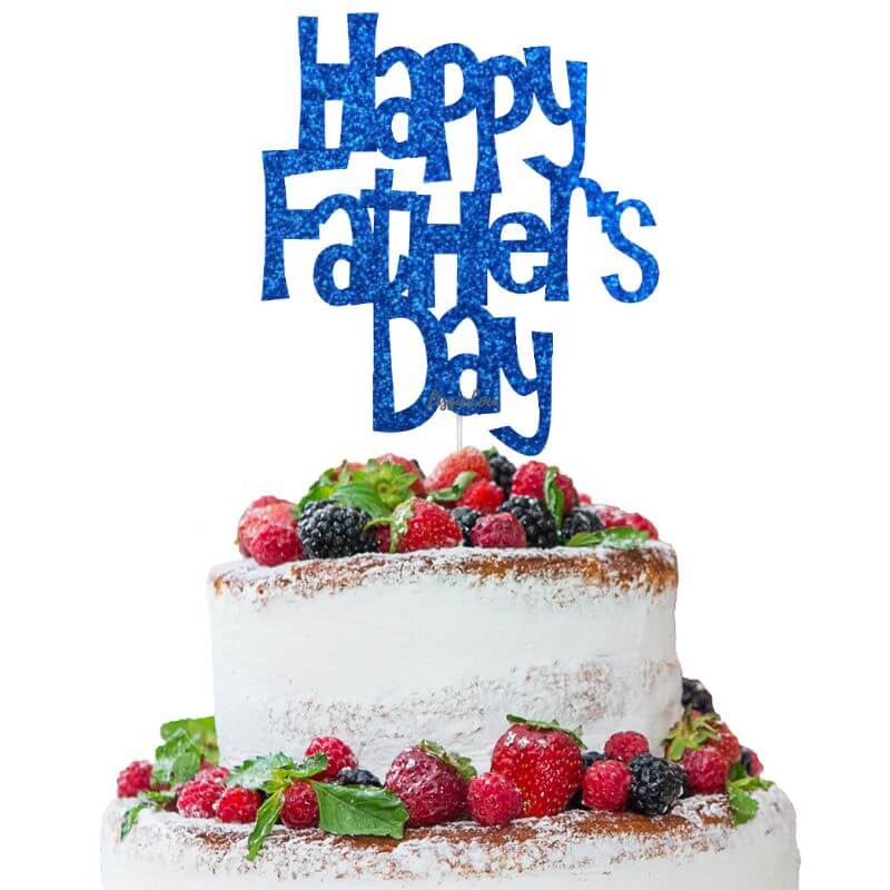 Happy Father's Day Fun Style Cake Topper Glitter Card