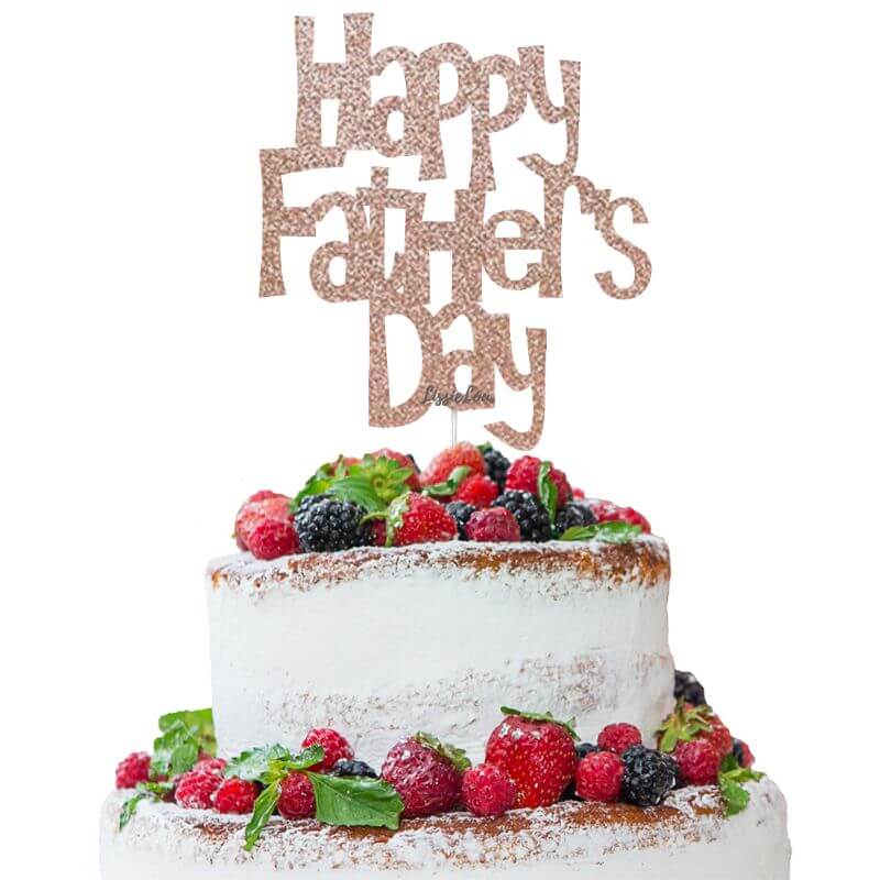 Happy Father's Day Fun Style Cake Topper Glitter Card