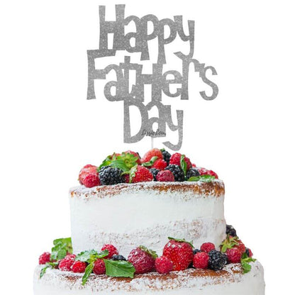 Happy Father's Day Fun Style Cake Topper Glitter Card