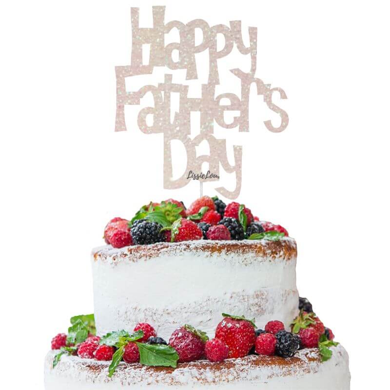 Happy Father's Day Fun Style Cake Topper Glitter Card