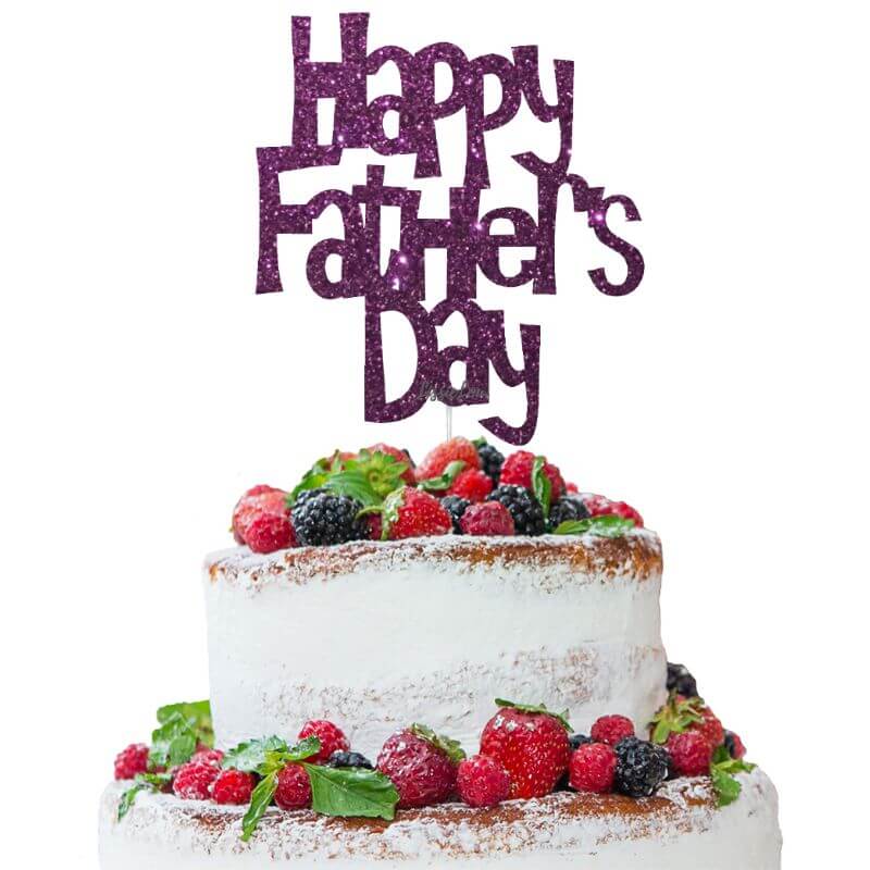 Happy Father's Day Fun Style Cake Topper Glitter Card