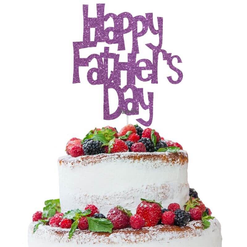 Happy Father's Day Fun Style Cake Topper Glitter Card