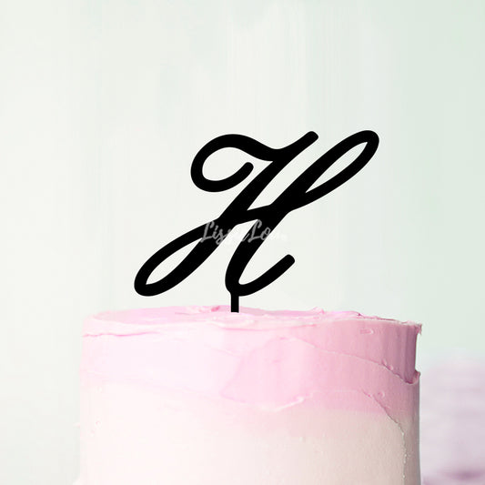 Wedding Initial Letter H Style Acrylic Cake Topper