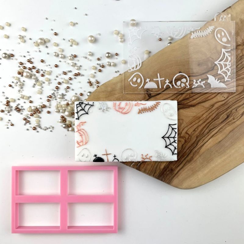 Halloween Frame Texture Tile Cookie Cutter and Embosser