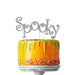 Spooky Halloween Cake Topper Glitter Card Silver
