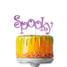 Spooky Halloween Cake Topper Glitter Card Light Purple