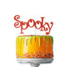 Spooky Halloween Cake Topper Glitter Card Red
