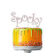 Spooky Halloween Cake Topper Glitter Card White
