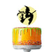 Halloween Witch and Moon Acrylic Cake Topper Premium 3mm Acrylic Pale Yellow and Black