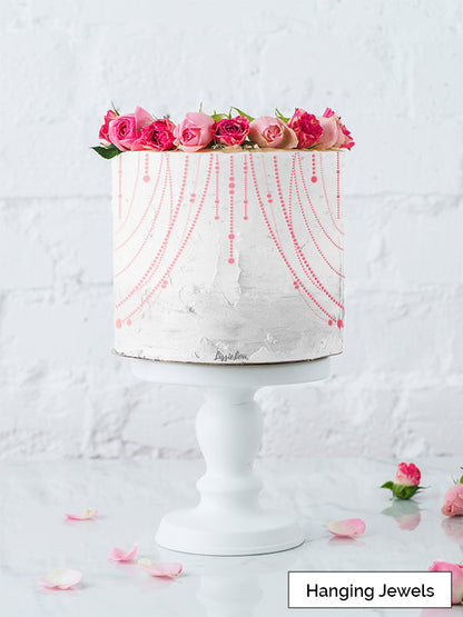 Hanging Jewels Cake Stencil - Full Size Design