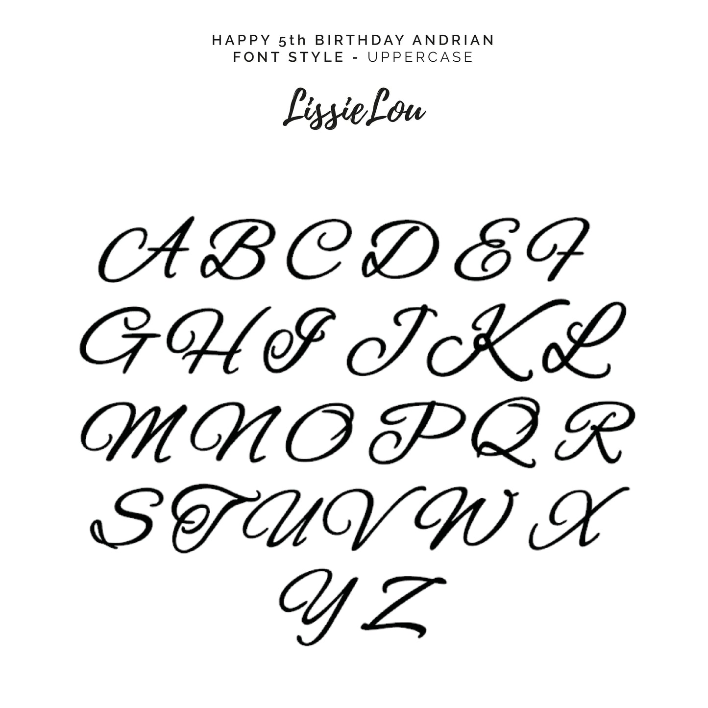 Happy 5th Birthday Andrian Font Style Name Cake Topper Premium 3mm Acrylic or Birch Wood