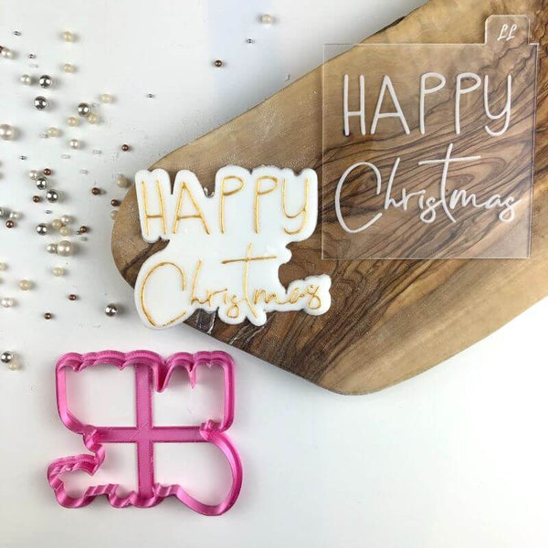 Happy Christmas Cookie Cutter and Embosser