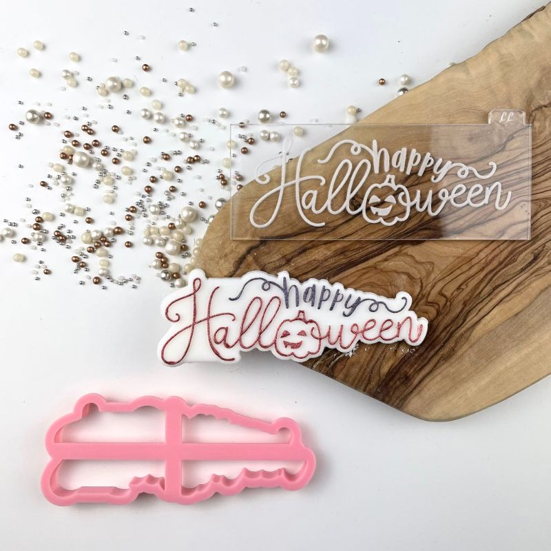 Happy Halloween with Pumpkin Cookie Cutter and Embosser