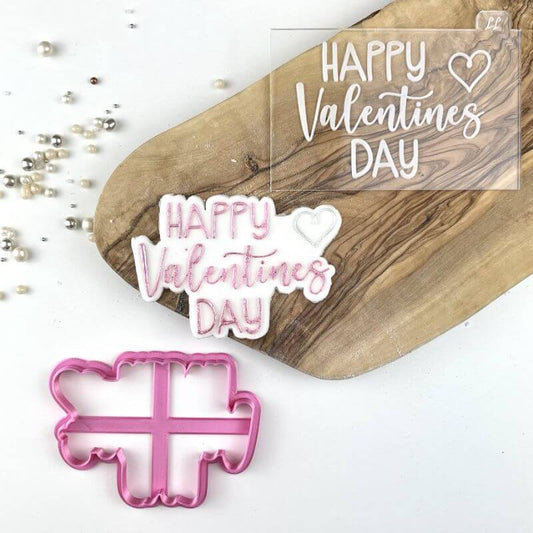 Happy Valentine's Day Style 2 Cookie Cutter and Embosser