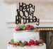 Happy 100th Birthday Cake Topper Glitter Card Black