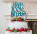Happy 100th Birthday Cake Topper Glitter Card Light Blue
